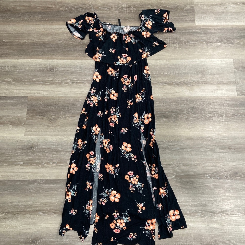 Black Floral Maxi Dress
